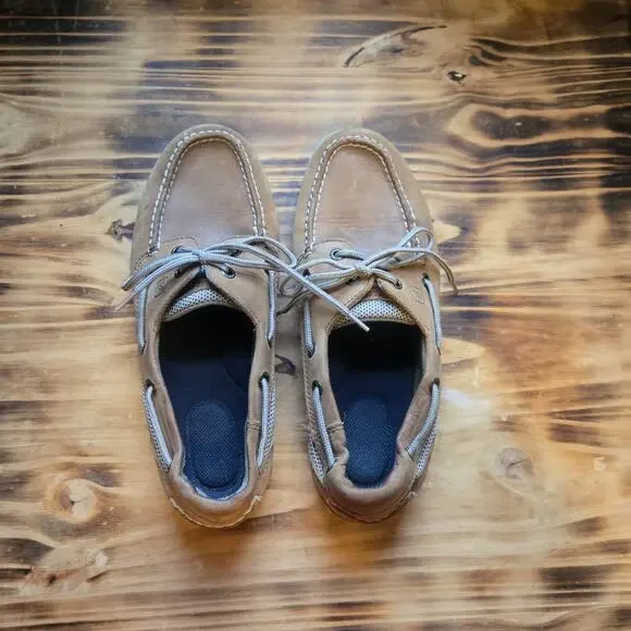 Sperry Top Sider Women's Casual Tan Boat Shoes Lace Up Leather Slip On Size 9M - Picture 7 of 10